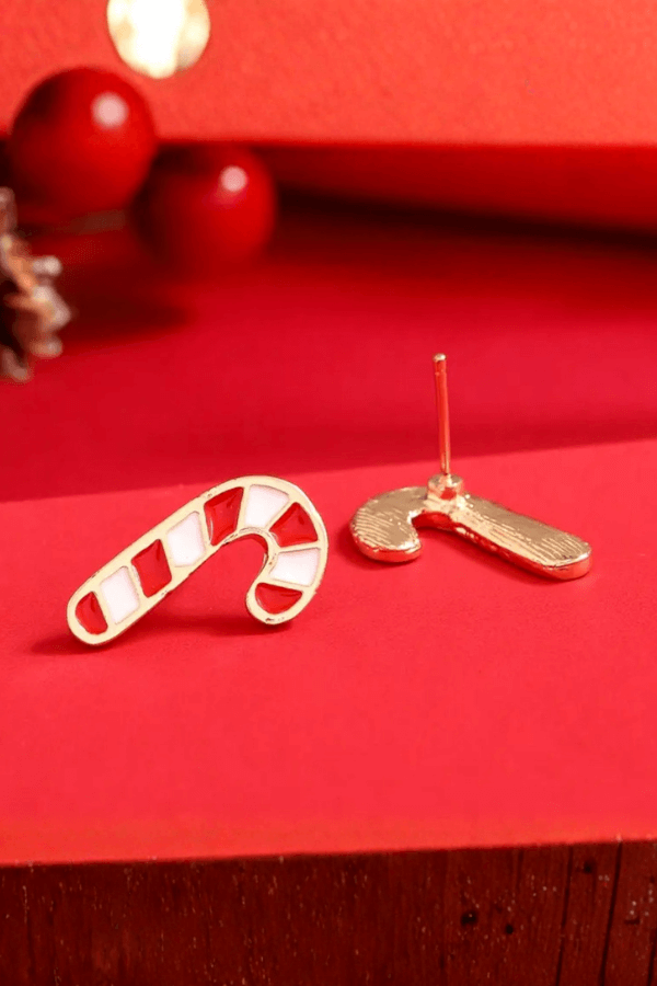 Candy Cane Stainless Steel Stud Earrings