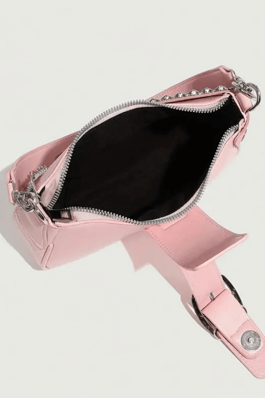 Pink Y2K Shoulder Bag with Chain