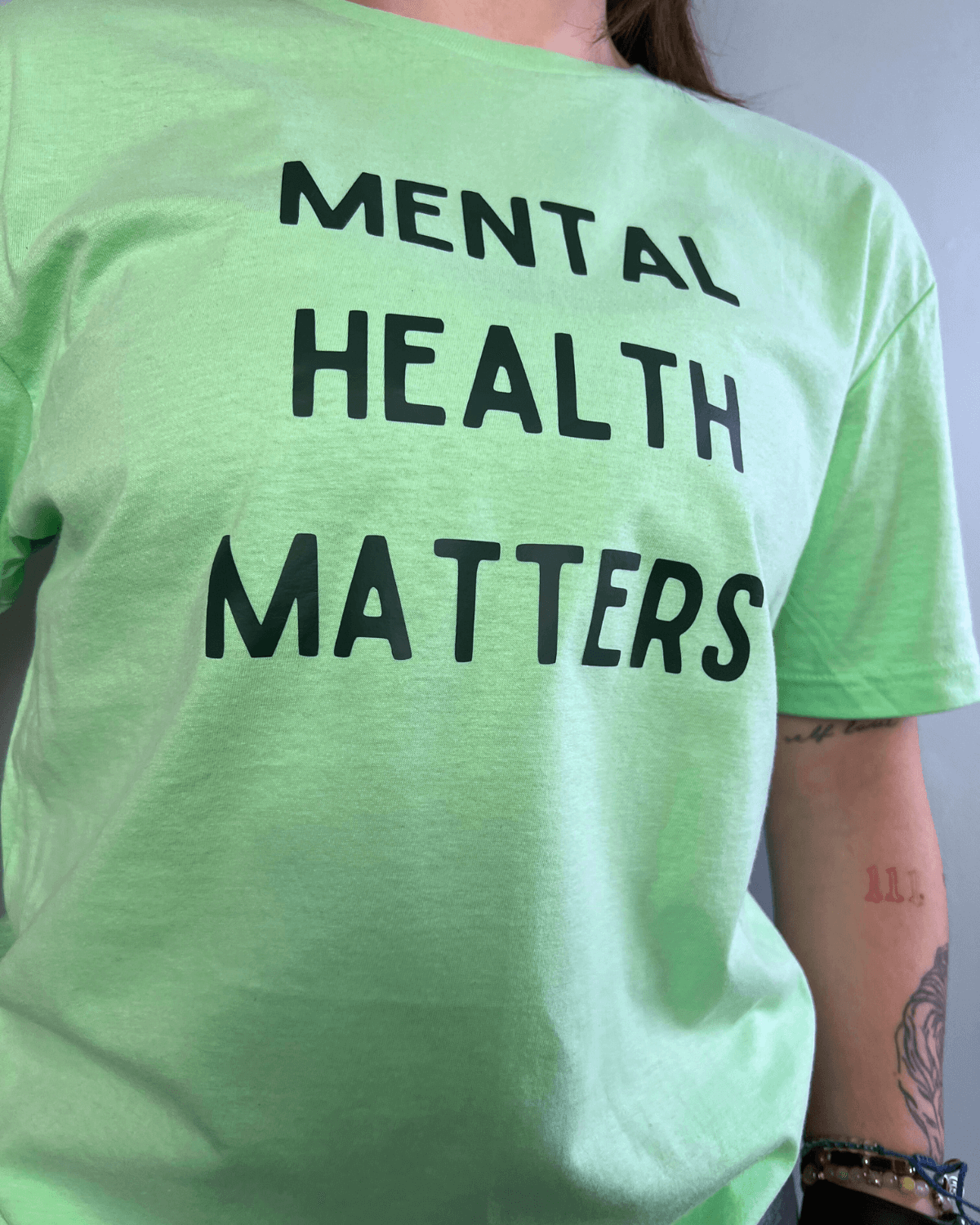 mint green mental health matters tee