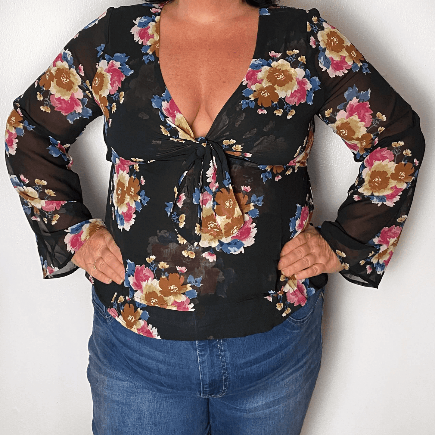 plus formal sheer top