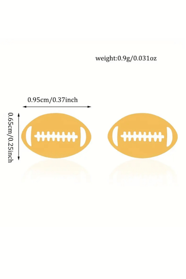 Football Shape Stainless Steel Stud Earrings