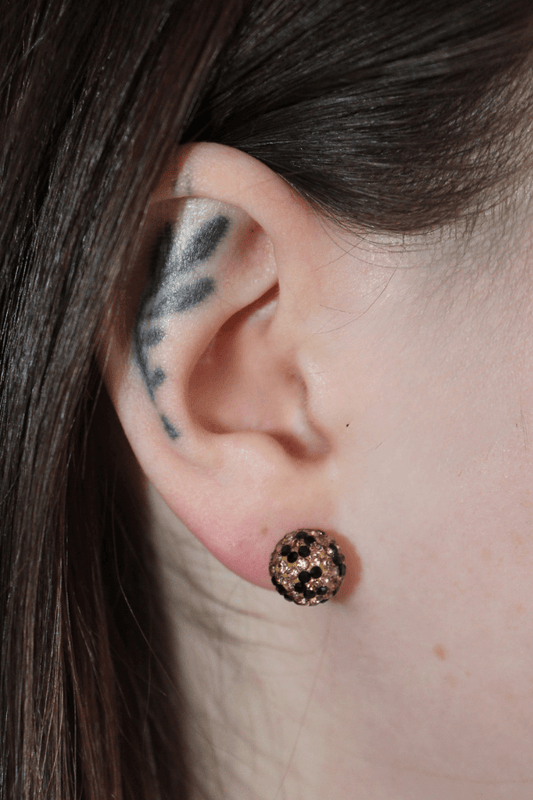 925 Sterling Silver Leopard Print Rhinestone Earrings