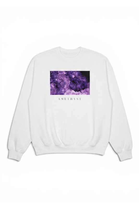 Sweat-shirt à col rond améthyste