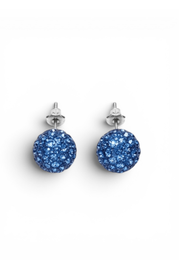 Blue 925 Sterling Silver Rhinestone Sparkle Mermaidcore Stud Earrings