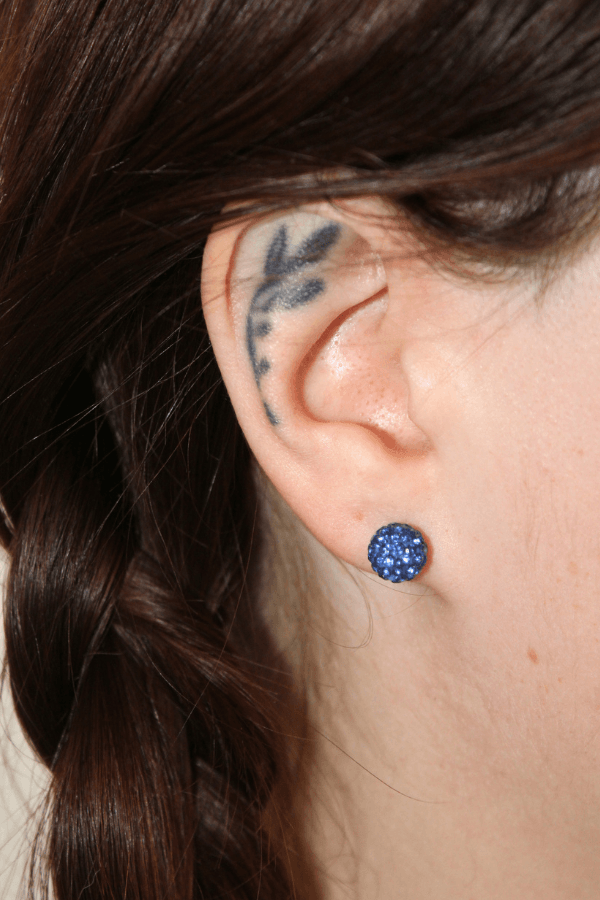 Blue 925 Sterling Silver Rhinestone Sparkle Mermaidcore Stud Earrings