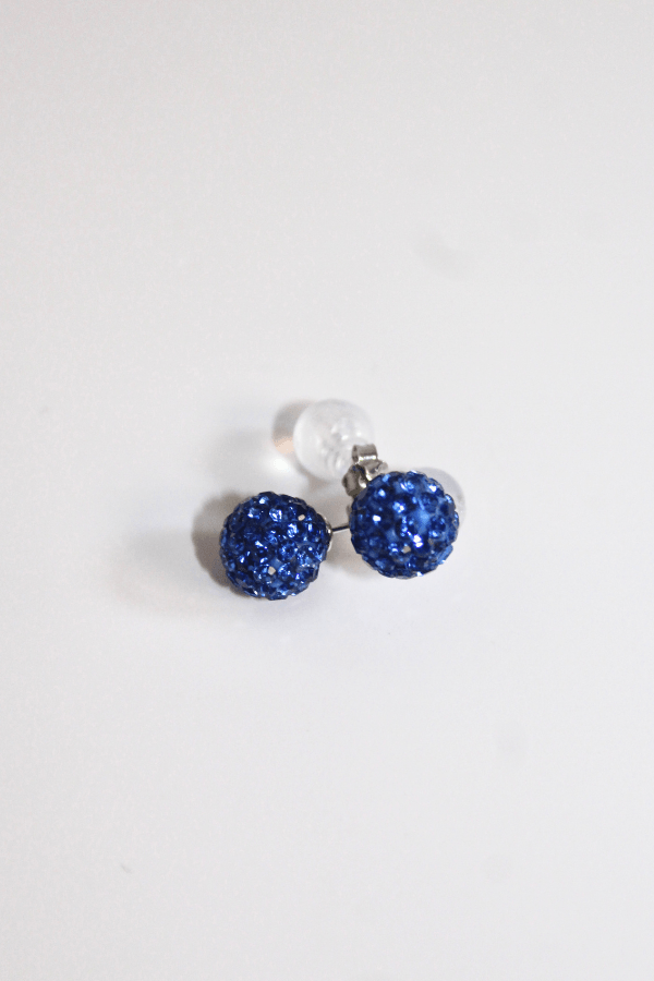 Blue 925 Sterling Silver Rhinestone Sparkle Mermaidcore Stud Earrings