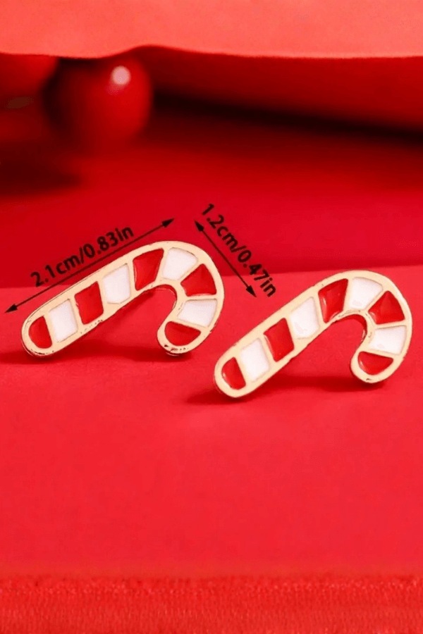 Candy Cane Stainless Steel Stud Earrings