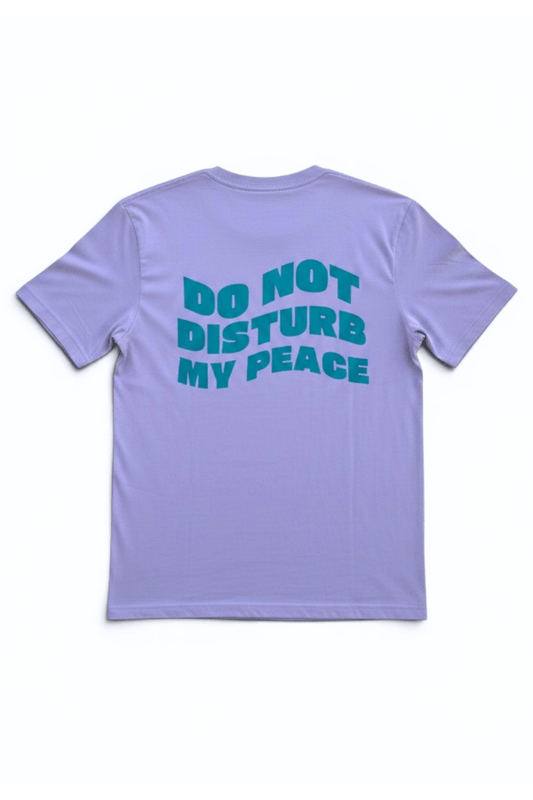 Do Not Disturb My Peace Lilac Purple and Teal Graphic Unisex Tee