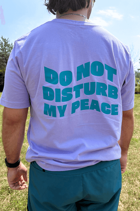 Do Not Disturb My Peace Lilac Purple and Teal Graphic Unisex Tee