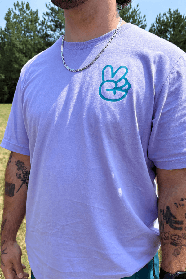 Do Not Disturb My Peace Lilac Purple and Teal Graphic Unisex Tee