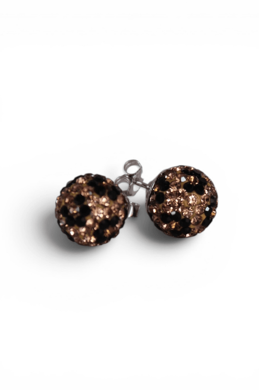 925 Sterling Silver Leopard Print Rhinestone Earrings