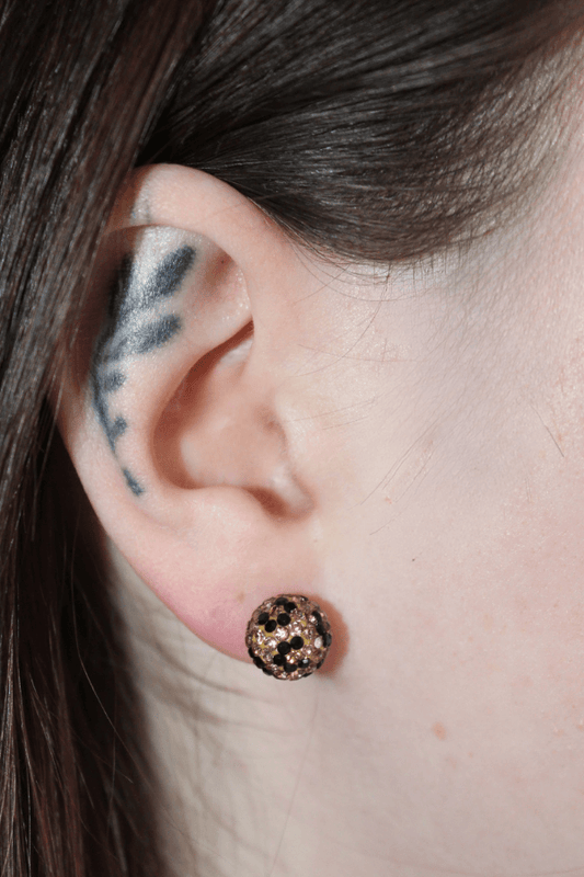 925 Sterling Silver Leopard Print Rhinestone Earrings