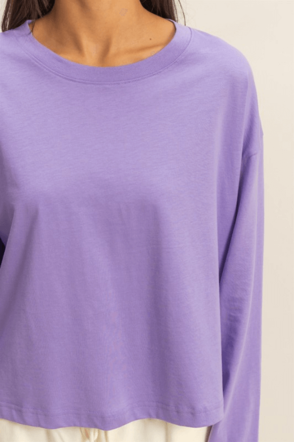 Lilac Long Sleeve Wide Fit Tee