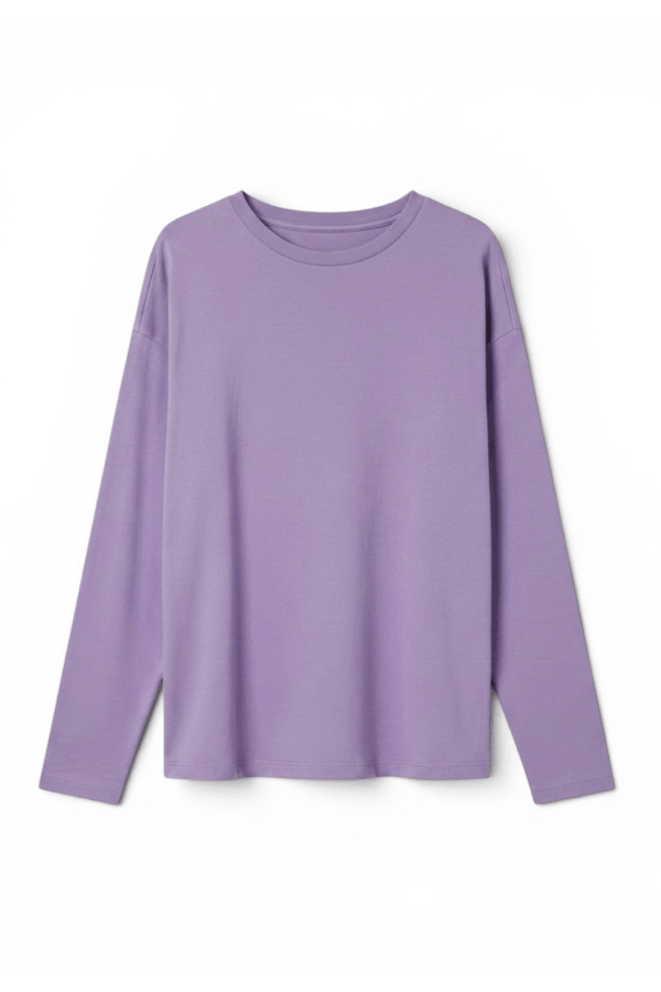 Lilac Long Sleeve Wide Fit Tee