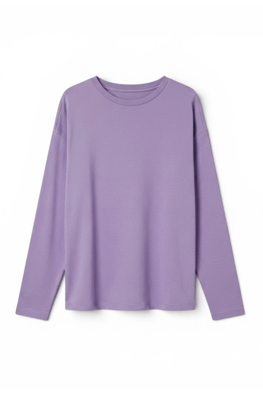 Lilac Long Sleeve Wide Fit Tee
