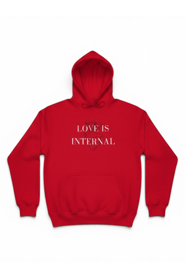 Love is Internal Red Graphic Hoodie
