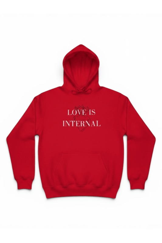 Love is Internal Red Graphic Hoodie