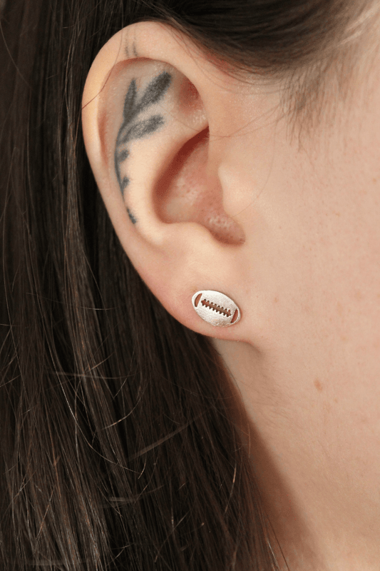 Football Shape Stainless Steel Stud Earrings