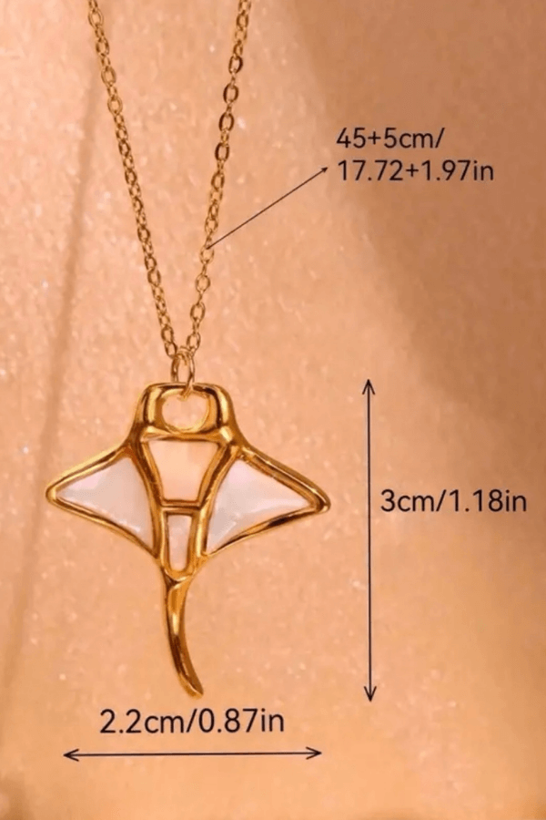 Stingray 18K Gold Plated Stainless Steel Pedant Necklace
