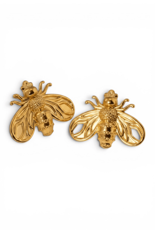 Bee Stainless Steel 18K Gold Waterproof Stud Earrings