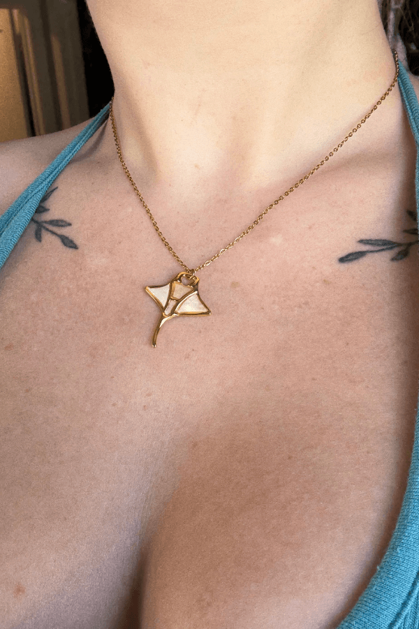 Stingray 18K Gold Plated Stainless Steel Pedant Necklace